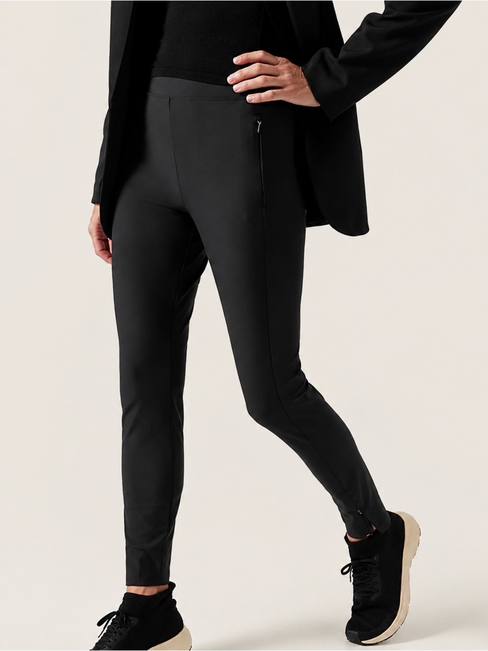 Athleta Stellar Tight Leggings Euroluxe Fabric Smooth Stretchy Size 10 Tall